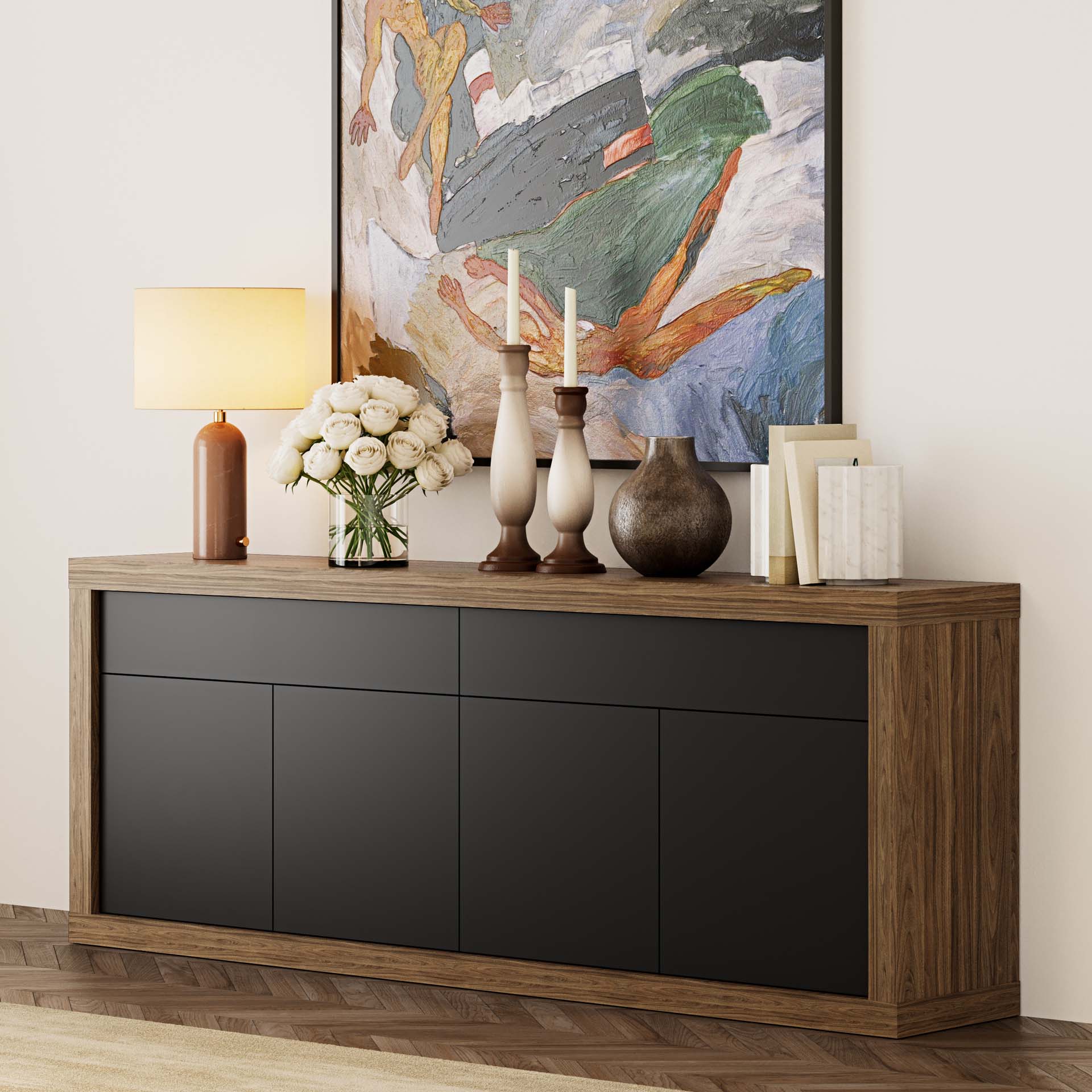 KARL SIDEBOARD 4 DOORS 2 DRAWERS
