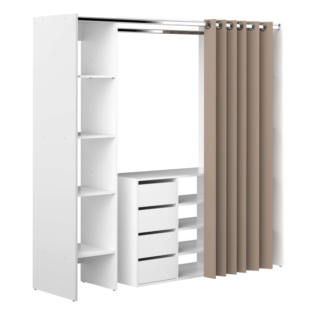 TOM WARDROBE 2 COLUMNS WITH STORAGE CABINET