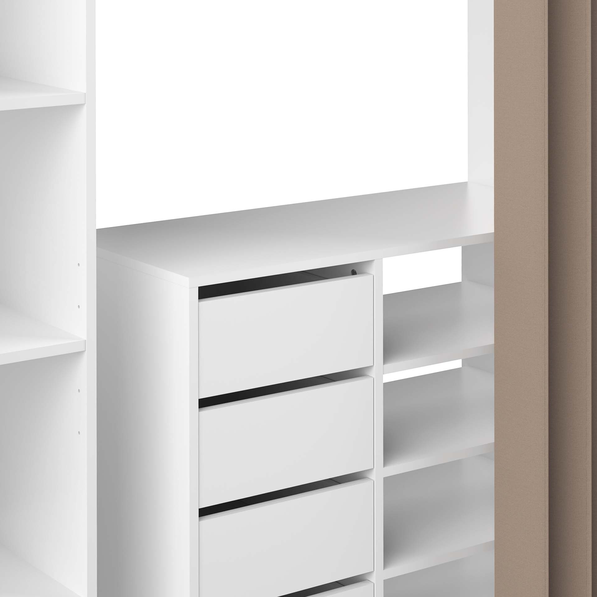 TOM WARDROBE 2 COLUMNS WITH STORAGE CABINET
