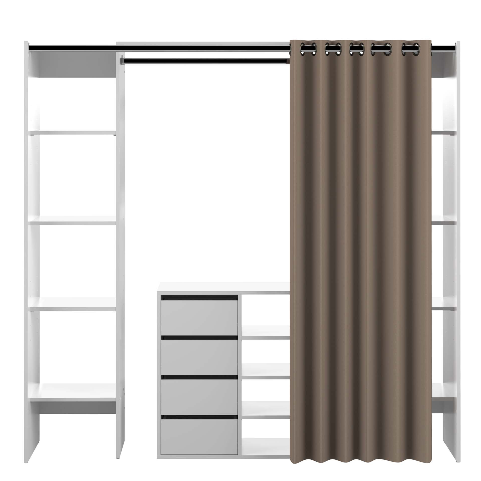 TOM WARDROBE 2 COLUMNS WITH STORAGE CABINET