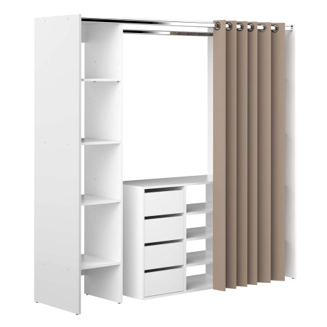 TOM WARDROBE 2 COLUMNS WITH STORAGE CABINET