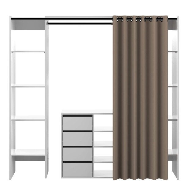 TOM WARDROBE 2 COLUMNS WITH STORAGE CABINET