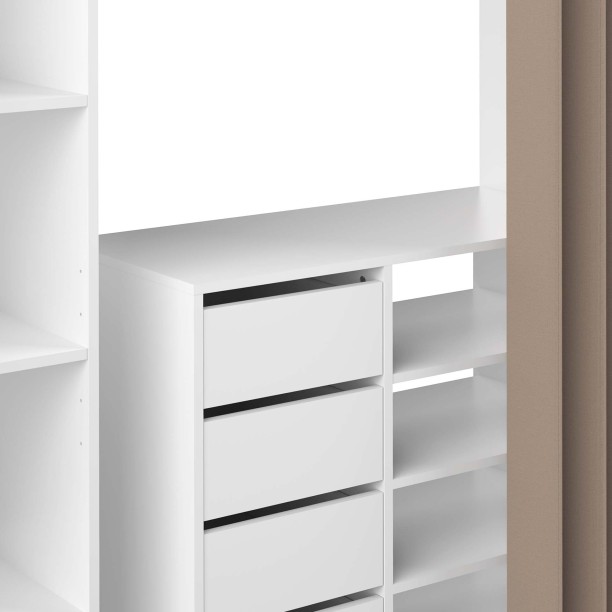 TOM WARDROBE 2 COLUMNS WITH STORAGE CABINET