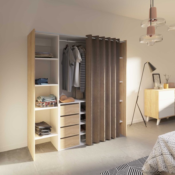 TOM WARDROBE 2 COLUMNS WITH STORAGE CABINET