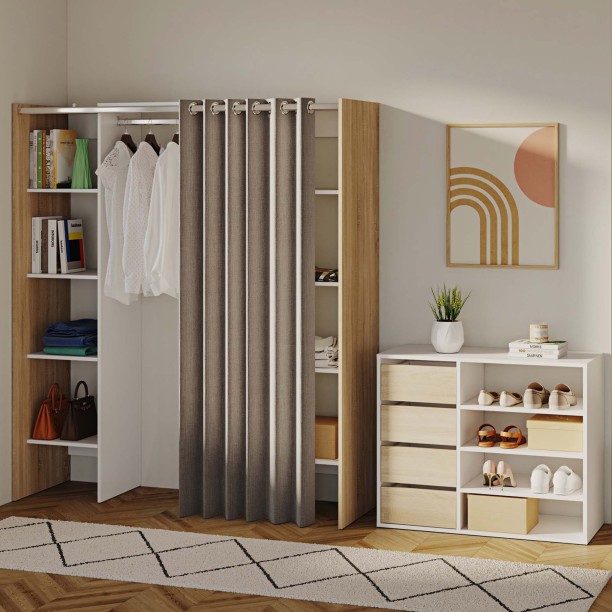 TOM WARDROBE 2 COLUMNS WITH STORAGE CABINET