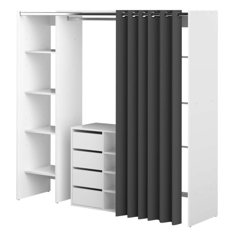 TOM WARDROBE 2 COLUMNS WITH STORAGE CABINET - Image product