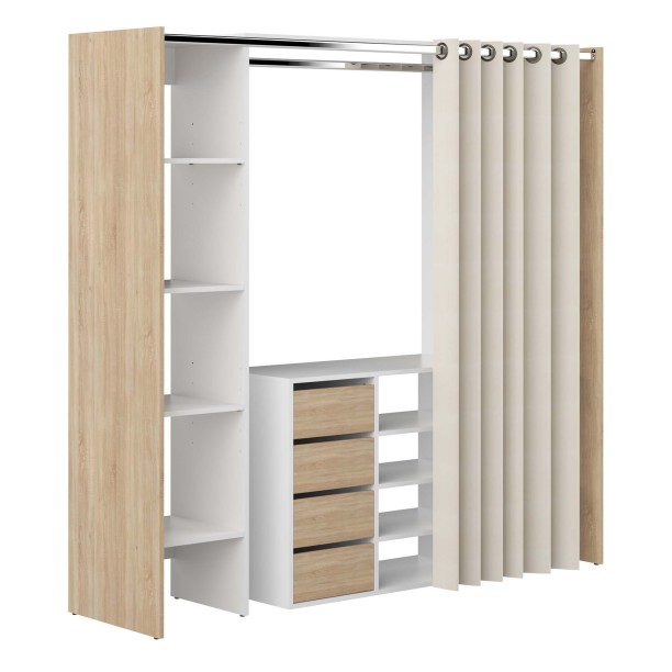 TOM WARDROBE 2 COLUMNS WITH STORAGE CABINET