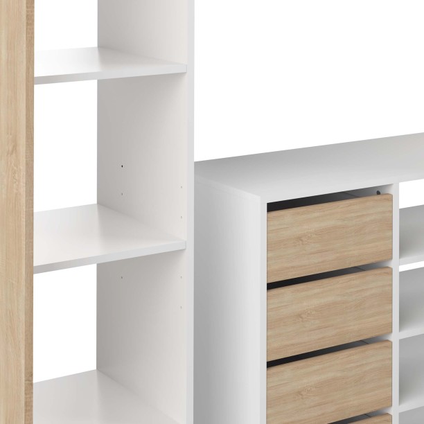 TOM WARDROBE 2 COLUMNS WITH STORAGE CABINET