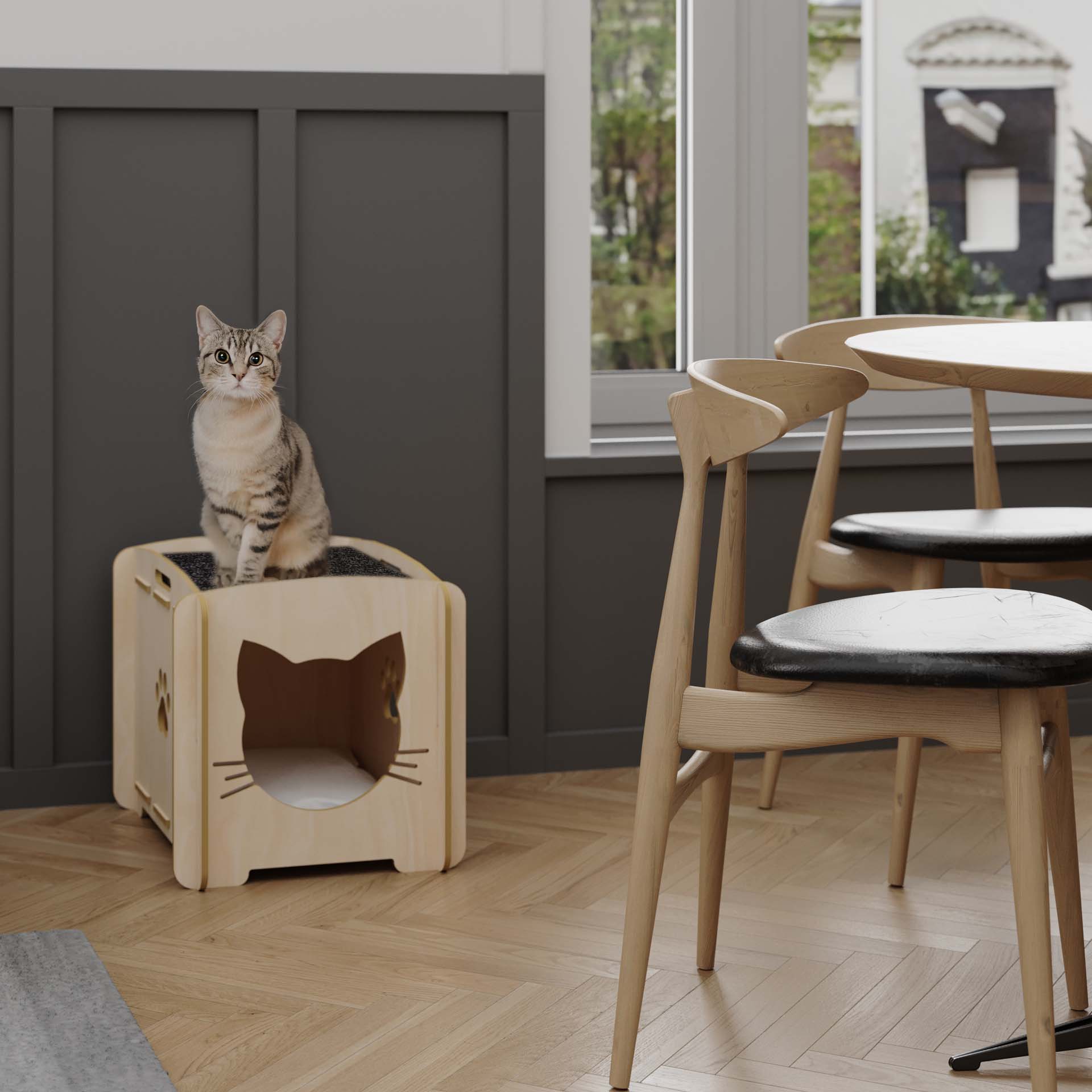CAT HOUSE Natural Birch Plywood