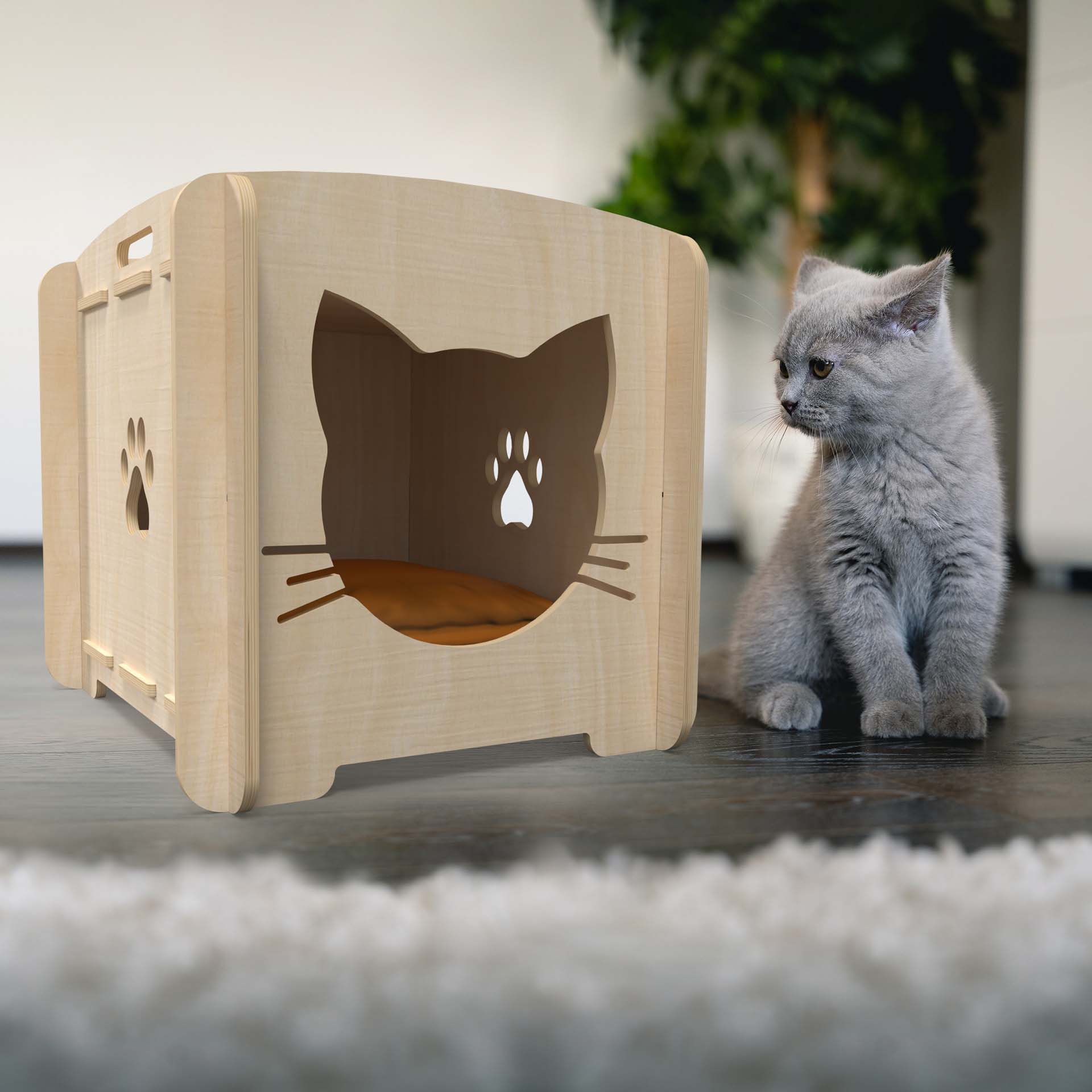 CAT HOUSE Natural Birch Plywood