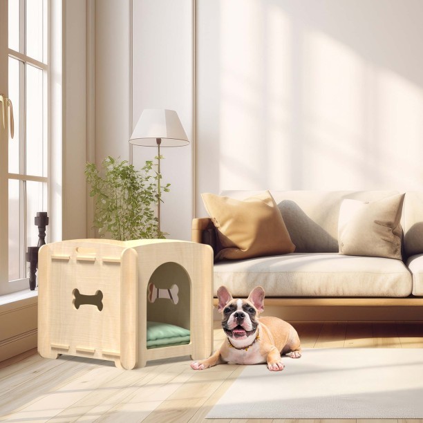 DOG HOUSE Size S Natural Birch Plywood