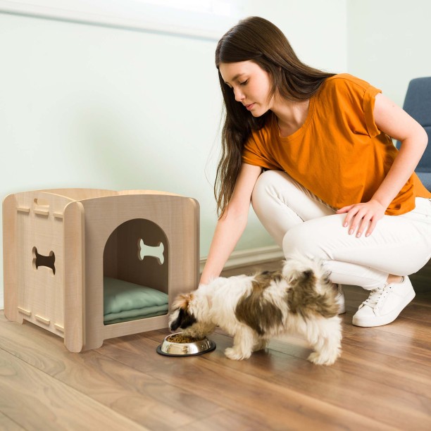 DOG HOUSE Size S Natural Birch Plywood