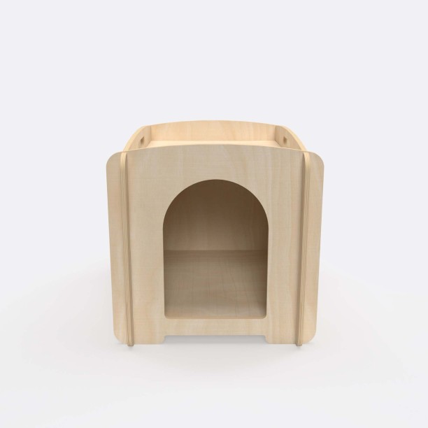 DOG HOUSE Size M Natural Birch Plywood