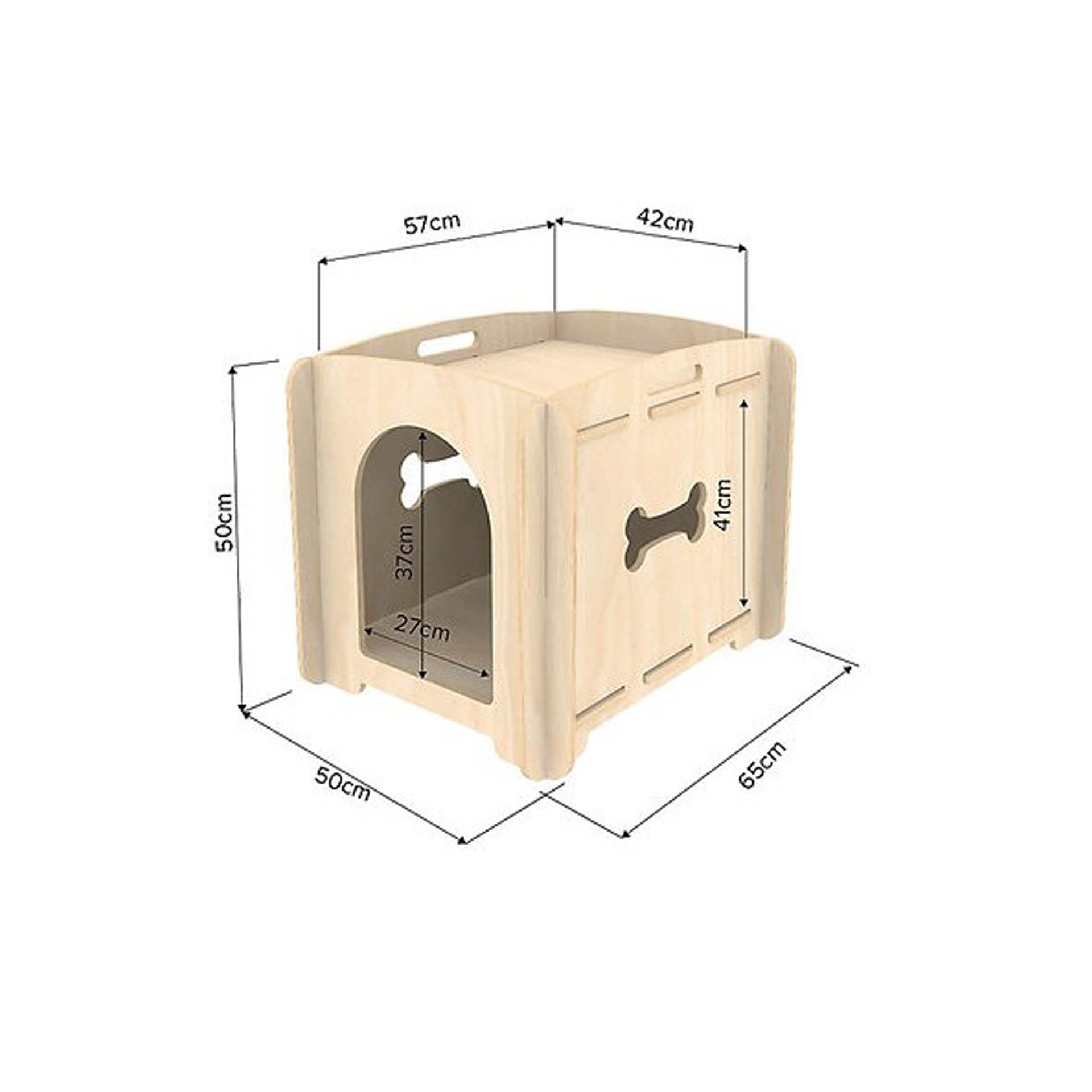 DOG HOUSE Size M Natural Birch Plywood