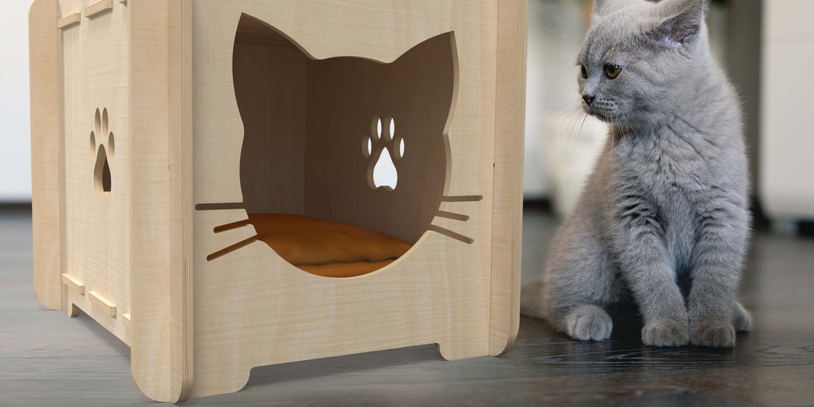 CAT HOUSE Natural Birch Plywood